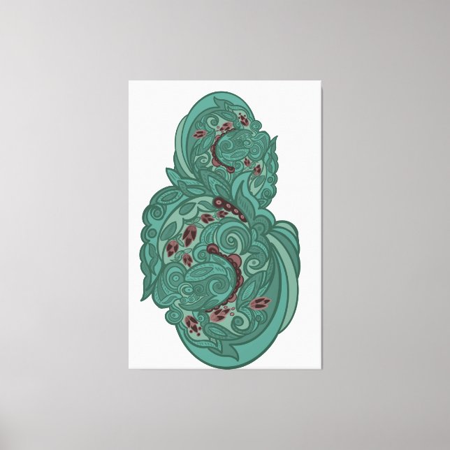 Emerald Blossoms Canvas Print (Front)