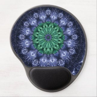 Emerald Blue Crystalline Energy Fractal Art Gel Mouse Pad