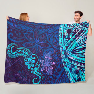 Emerald Blue Splash Of Tie Dye Blissful Island 550 Fleece Blanket