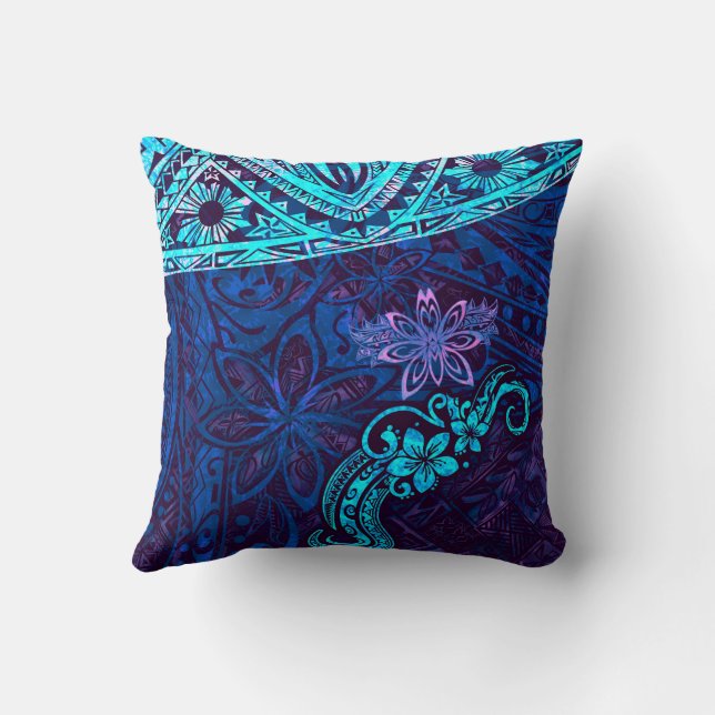 Emerald Blue Splash Of Tie Dye Blissful Island 550 Throw Pillow (Back)