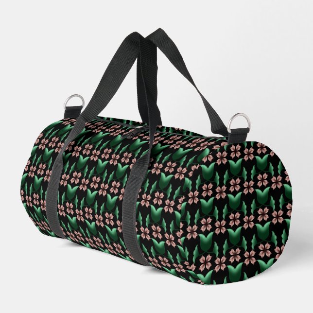     Emerald & Blush Botanical Duffle Bag (Left Corner)