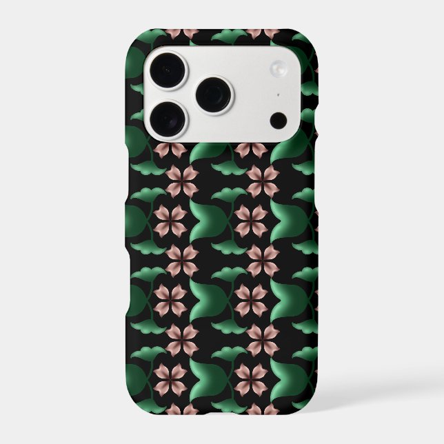     Emerald & Blush Botanical iPhone 17 Pro Case (Back)