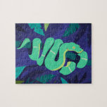 Emerald Boa Snake In A Modern Jungle Jigsaw Puzzle at Zazzle