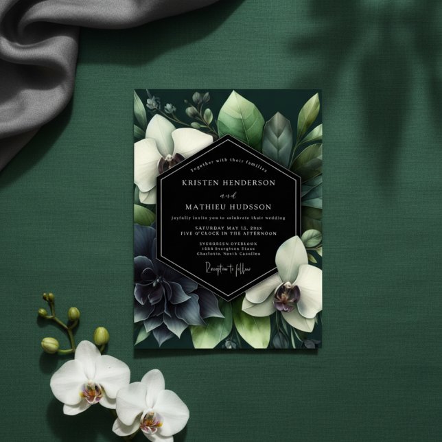 Emerald Botanical Enchantment Wedding Invitation (Creator Uploaded)