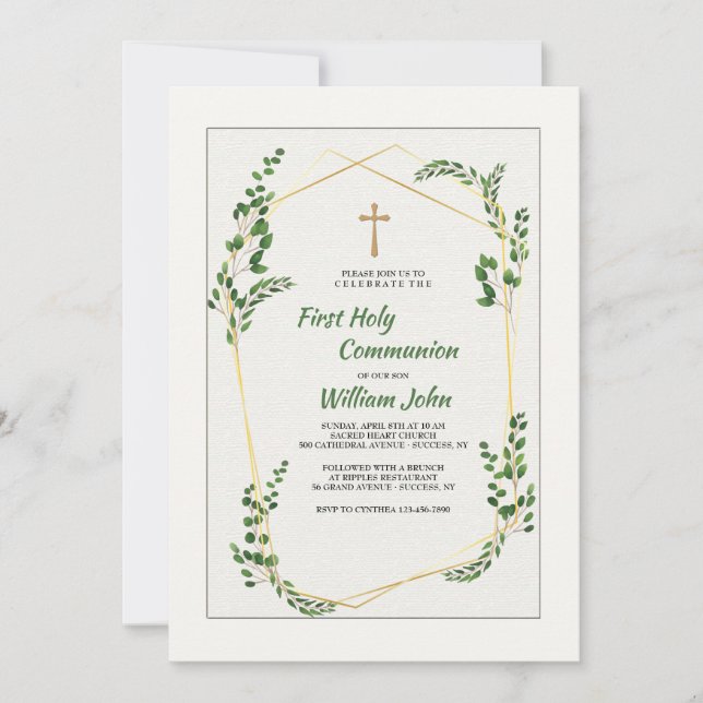 Emerald Branches Invitation (Front)