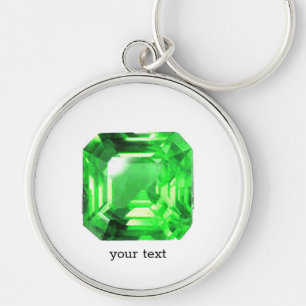 Emerald, Bright Green Keychain