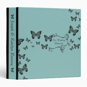 Emerald Butterflies Wedding Memories Album 3 Ring Binder