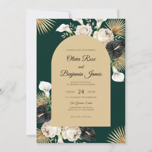 Emerald Calla Lily Wedding Invitation