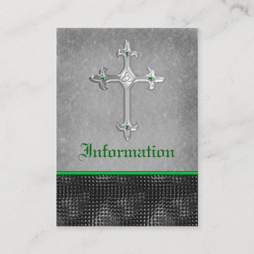 Emerald Celtic Cross Black, Gray Enclosure Card Business Card Templates
