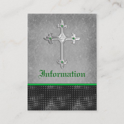 Customizable Emerald Celtic Cross Black, Gray Enclosure Card Business Card Templates