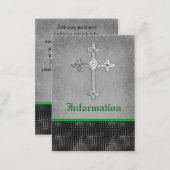 Emerald Celtic Cross Black, Gray Enclosure Card (Front/Back)