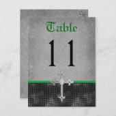 Emerald Celtic Cross Table Number Postcard (Front/Back)
