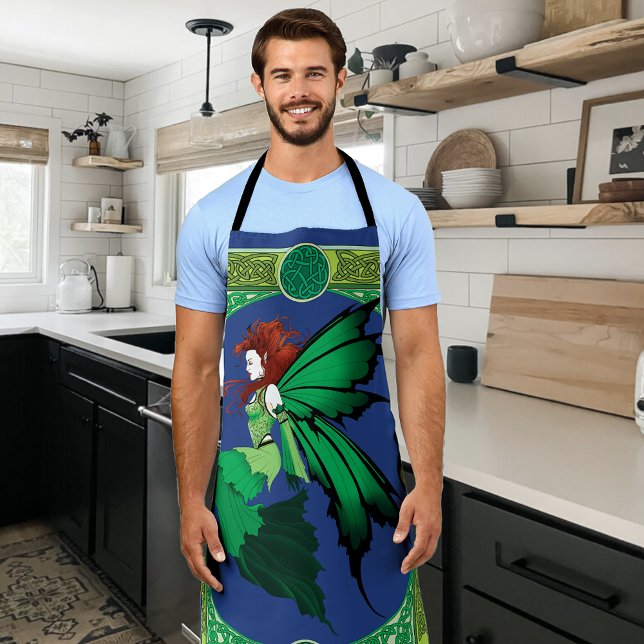 Emerald Celtic Fairy Green Wings Fantasy Apron (Creator Uploaded)