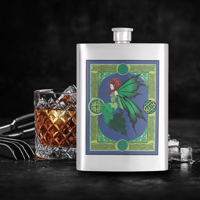 Emerald Celtic Fairy Green Wings Fantasy Flask (Creator Uploaded)