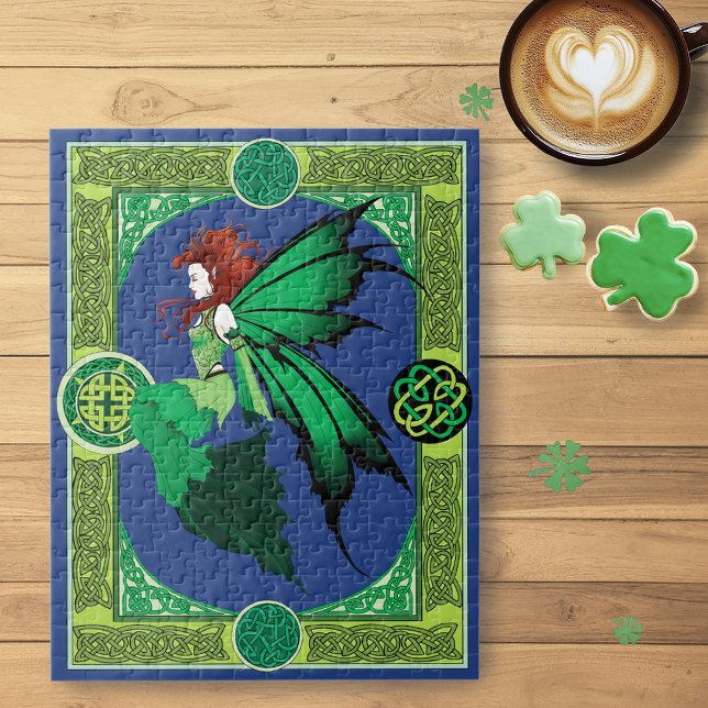 Emerald Celtic Fairy Green Wings Fantasy Jigsaw Puzzle (Creator Uploaded)