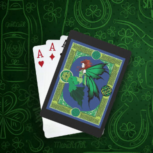 Emerald Celtic Fairy Green Wings Fantasy Poker Cards