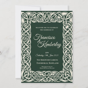 Emerald Celtic Knot Wedding Invitation