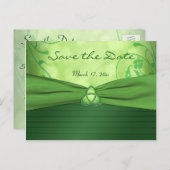 Emerald Celtic Love Knot Save the Date Postcard (Front/Back)
