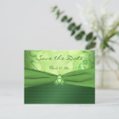 Emerald Celtic Love Knot Save the Date Postcard (Standing Front)