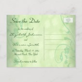 Emerald Celtic Love Knot Save the Date Postcard (Back)