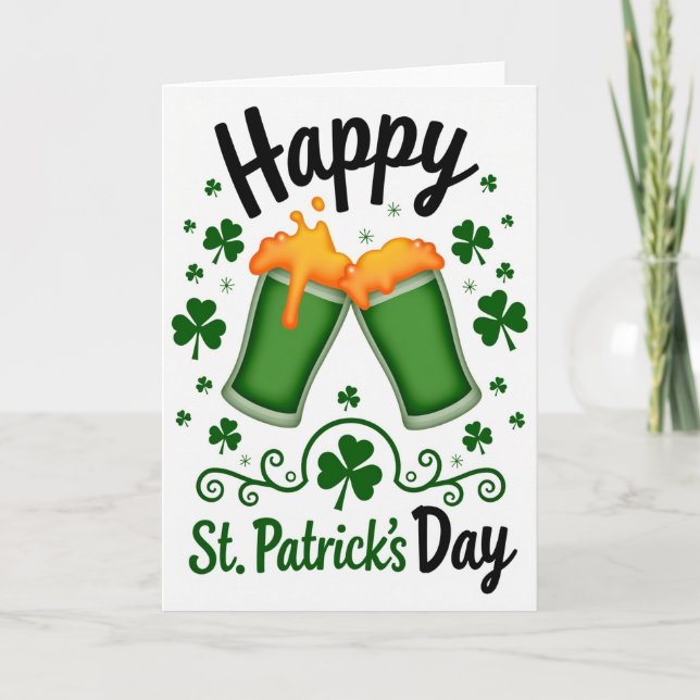 Emerald Cheers Glitter Texture Card (Front)