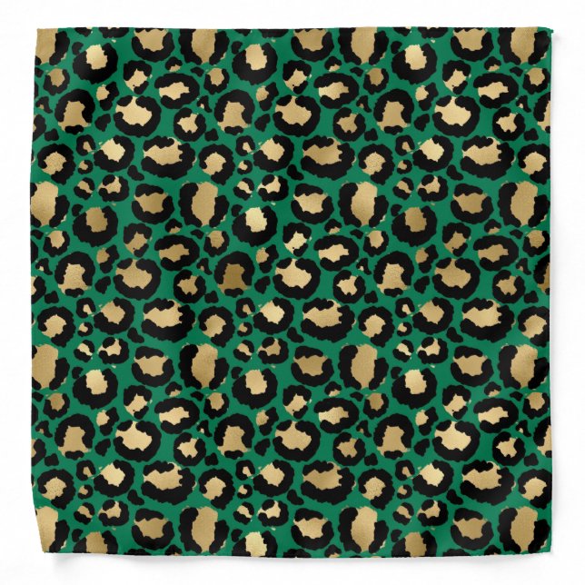 Emerald Cheetah Print   Bandana (Front)