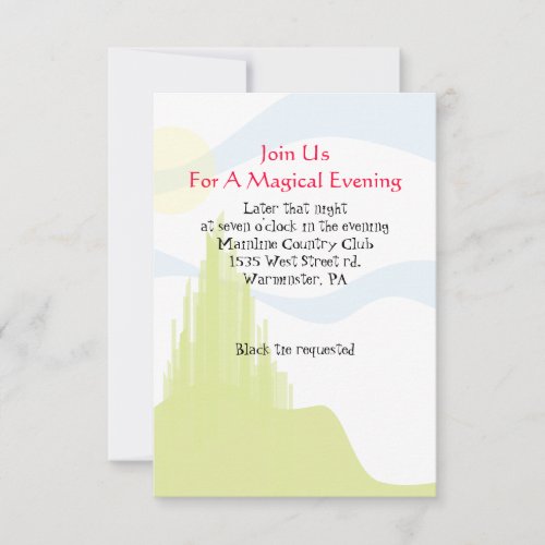 EMERALD CITY Bat Mitzvah Wizard of Oz Party Card