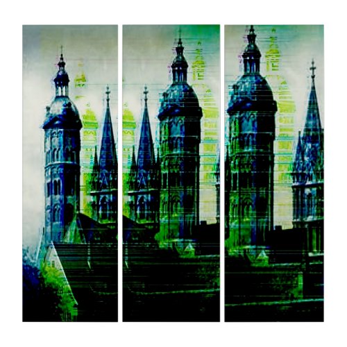 Emerald City Gothic Spires Glitch Art