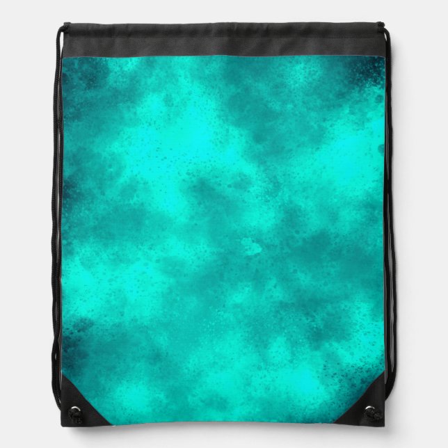 Emerald  Cloud Effect Drawstring Backpack (Front)