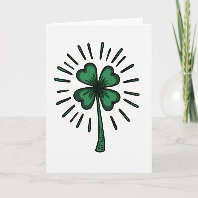 Emerald Clover Burst Card (Front)