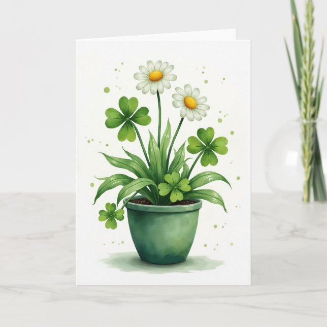 Emerald Clover Floral Art Card (Front)
