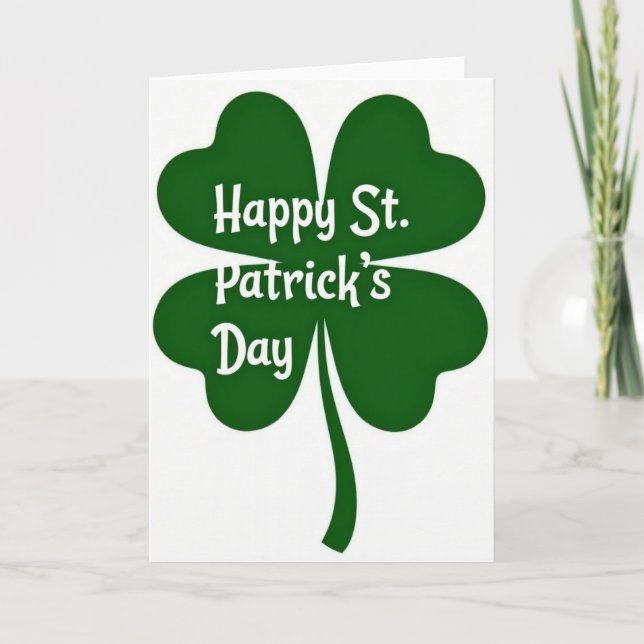 Emerald Clover Message Card (Front)