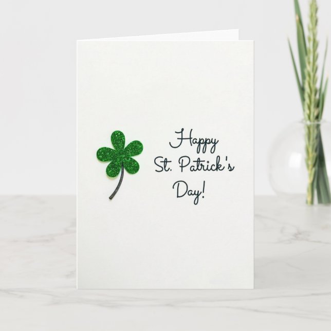 Emerald Clover St Patricks Card (Front)