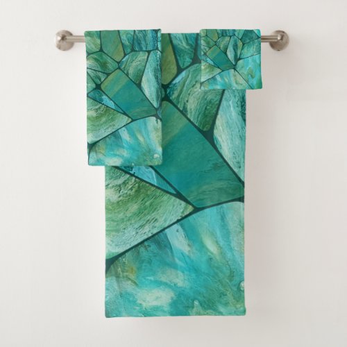 Emerald Coast Marble cells abstract art Bath Towel Set