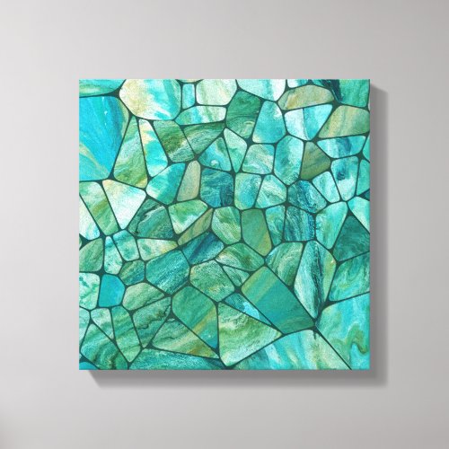 Emerald Coast Marble cells abstract art Canvas Print
