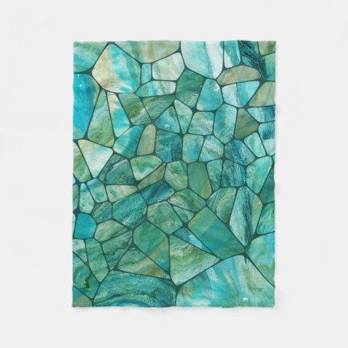 Emerald Coast Marble cells abstract art Fleece Blanket