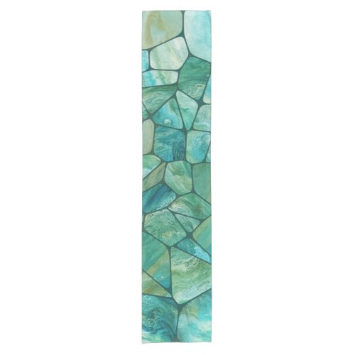 Emerald Coast Marble cells abstract art Short Table Runner