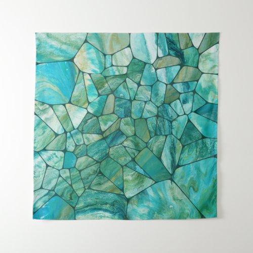 Emerald Coast Marble cells abstract art Tapestry