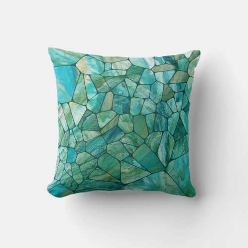 Emerald Coast Marble cells abstract art Throw Pillow