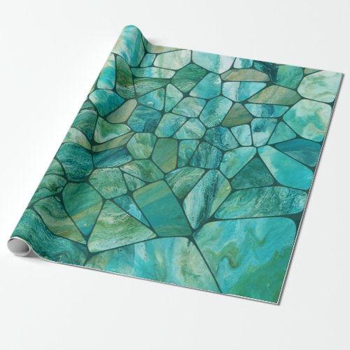 Emerald Coast Marble cells abstract art Wrapping Paper