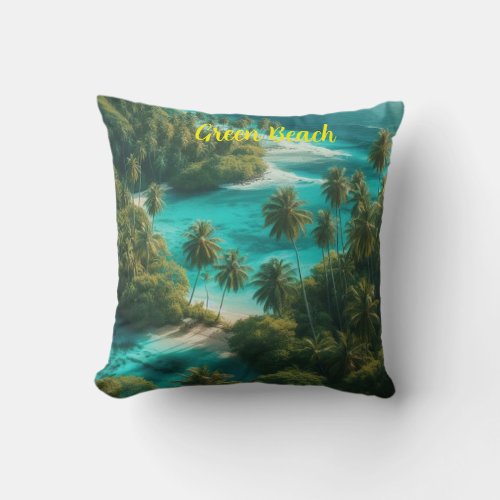 Emerald Coast Serenity Green Beach Pillow Design