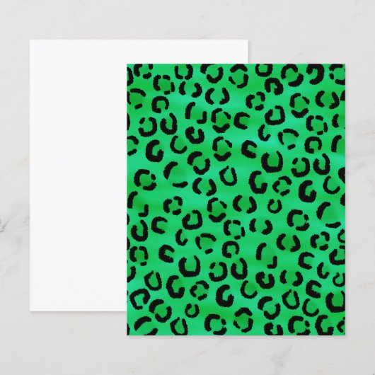 Emerald Color Leopard Print Pattern. (Front/Back)