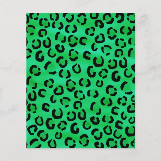Emerald Color Leopard Print Pattern. (Front)