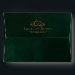 Emerald Copper Calligraphy Minimal Wedding  Envelope<br><div class="desc">This stylish & elegant wedding Emerald Copper invitation envelope features gorgeous hand-painted watercolor GOLD,  bride and groom's monogram,  and return address.</div>