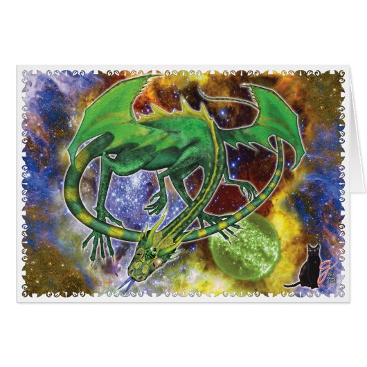 Emerald Cosmic Dragon Cards (Front Horizontal)