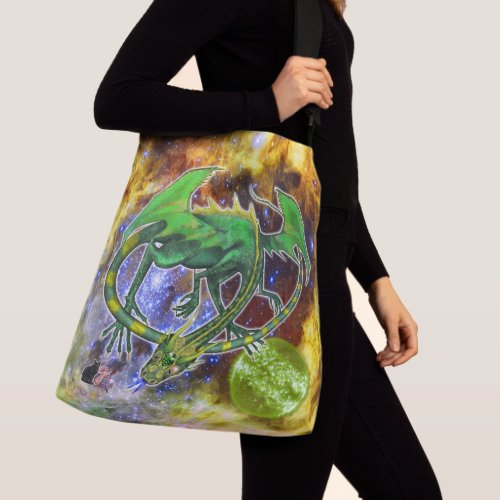 Emerald Cosmic Dragon Crossbody Bag