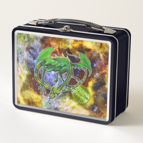 Emerald Cosmic Dragon  Metal Lunch Box