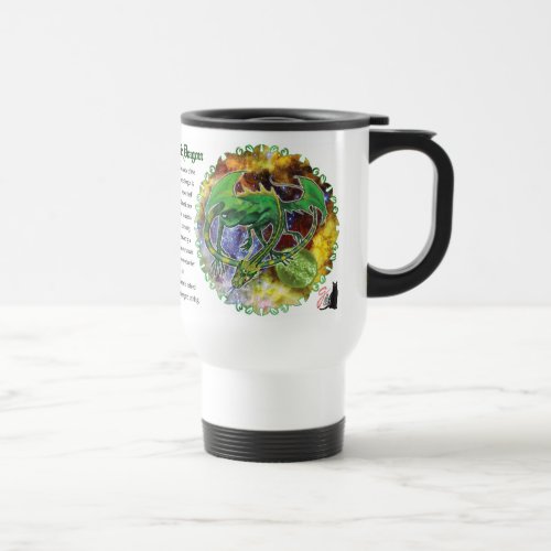 Emerald Cosmic Dragon Travel Mug