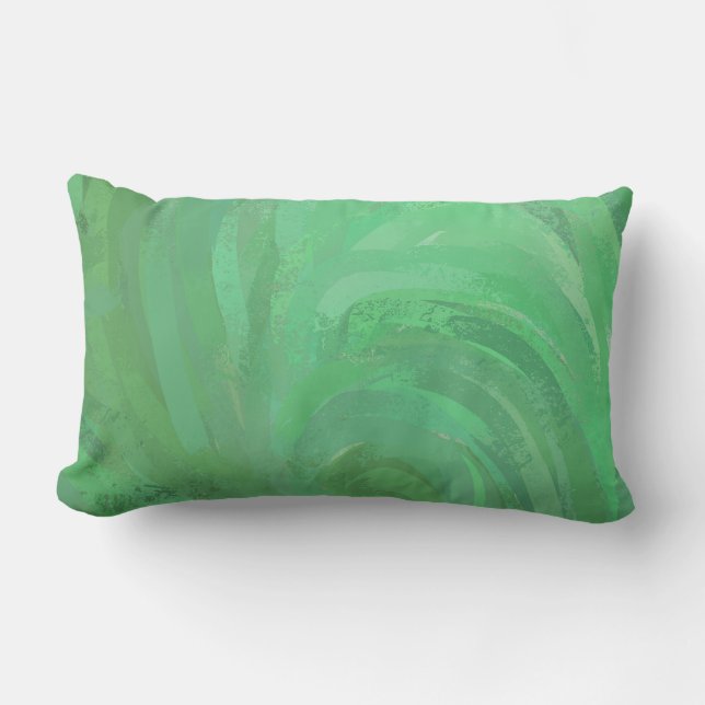 Emerald Cream Green Lumbar Pillow (Front)