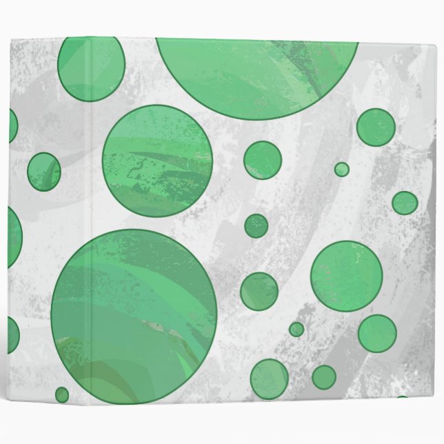 Emerald Cream Polka Dot Binder (Front/Spine)